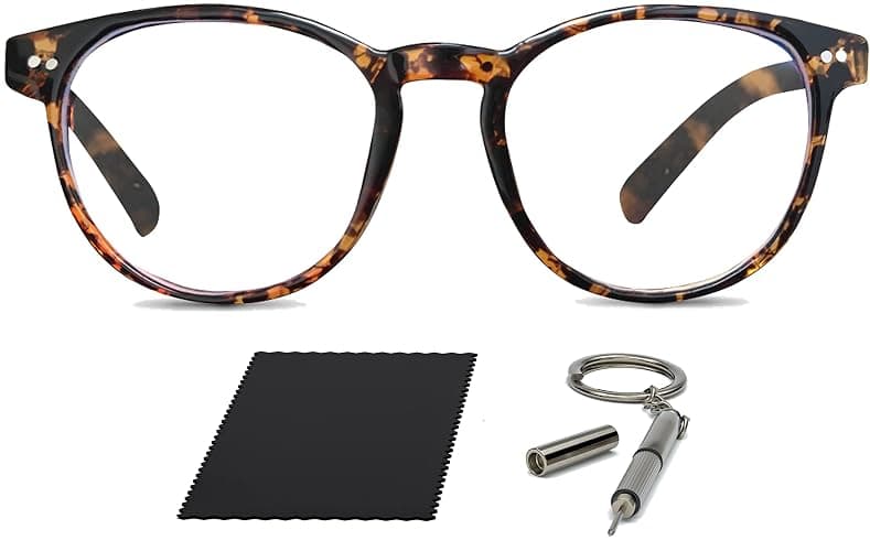 Riccardo Materossi® - Premium 99.9% Blue Light Blocking Glasses - Reduce Headaches and Improve Sleep - UK Based Brand (Round Tortoiseshell Frame) - Image 1