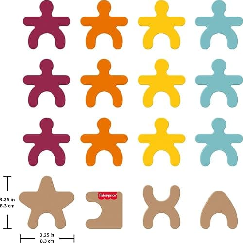 Fisher-Price Wood Montessori Toy Stacking Shapes, American Montessori Society Seal of Excellence, 16-Piece Wooden Learning Activity & Expert Play Tips for Kids Ages 2+ Years thumbnail 5