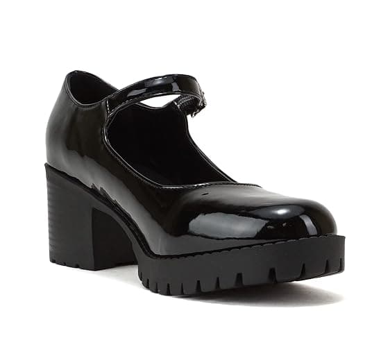 Soda “Boxer” ~ Women Mary Jane Round Toe Chunky Block Heel Lug Sole Pump with Adjustable Strap thumbnail 4