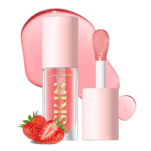 BANGFENG 2Pack Non-sticky Lip Oil, Moisturizing Glossy/Shiny Lip Gloss Oil PlumpingTint, Hydrating Lip Gloss Lip Balm, Long Lasting Nourishing Fruit Flavoure Lip Oils(Strawberry + Coconut) thumbnail 9