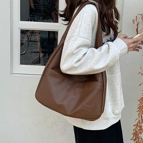 Women Tote Handbags Chic Vegan Leather Tote Bag Purse Stylish Casual Trendy Large Soft Shoulder Bag thumbnail 2