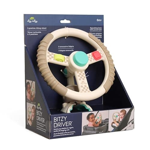 Itzy Ritzy Bitzy Driver Stroller Toy, Steering Wheel Toy with Fidget Play | Keeps Babies Engaged On the Go with Spinning Wheel, 3 Fidget Elements & Secure Clip for Strollers, Wagons & Shopping Carts thumbnail 8