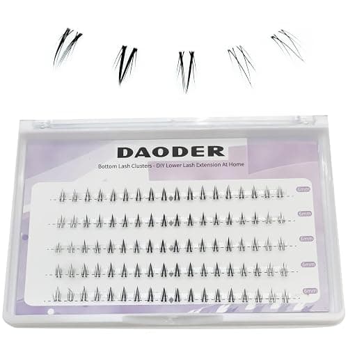 Bottom Lash Clusters DIY Eyelash Extensions - DAODER 90pcs Wispy Natural Look Clear Band Lashes for Bottom Eyelashes 6mm - Image 1