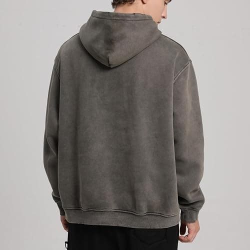 FAIABLE Womens Oversized Acid Wash Hoodie Unisex Heavyweight Cotton Hoodies Fleece Vintage Washed Sweatshirt Women Men thumbnail 4