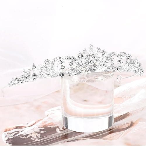 TOBATOBA Silver Tiara Crowns for Women Girls Wedding Tiara Princess Tiara for Wedding Prom Quinceanera Birthday Crown Halloween Hair Accessories thumbnail 2
