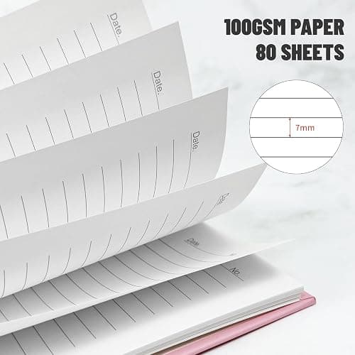 Ouzoustate Lined Spiral Notebook B5 Pink Hardcover Notebooks for Work -7.48" X 10.18" 4 Pack 7MM College Ruled,160 Pages 100GSM Thick Paper for Note Taking School Office Supplies thumbnail 4