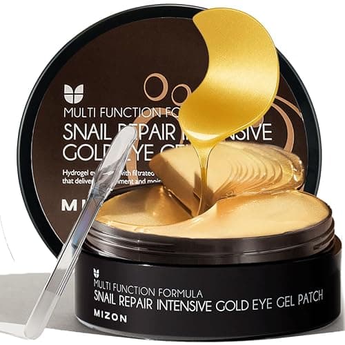 MIZON Under Eye Patches for Puffy Eyes & Dark Circles, 24K Gold & Snail Mucin, 60 Pcs – Anti-Wrinkle Collagen & Peptide Formula – Moisturizing Korean Eye Mask for Elasticity - Image 1