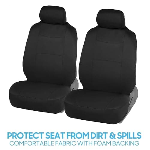 BDK PolyPro Car Seat Covers Full Set in Solid Black, Front and Rear Split Bench Seat Covers for Cars, Easy to Install Car Seats Cover Set and Accessories for Auto Trucks Van SUV - Solid Black thumbnail 3