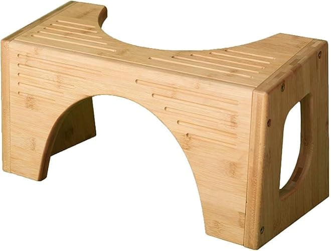 Squatty Potty The Original Toilet Stool - Bamboo Flip, 7" and 9" Adjustable Heights, Brown - Improve Bathroom Posture and Comfort - Image 1