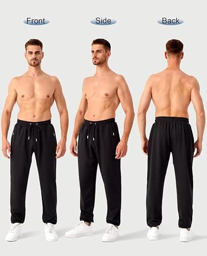 OZYJD Mens Sweatpants with Zipper Pockets 5 Pack Athletic Joggers for Men Warm Slim Fit Track Workout Running Sweat Pants thumbnail 2