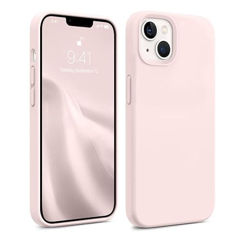 AOTESIER Magnetic for iPhone 13 Case, [Compatible with MagSafe][Military Shockproof Protection] Food Grade Silicone Case with Soft Anti-Scratch Microfiber Lining, 6.1 inch, Chalk Pink - Image 1