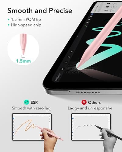 ESR Geo Digital iPad Pencil Findmy Compatible with Apple iPad 2018-2025,with Easy Shortcuts for Apple iPad A16/10/9/8 & Air 13/11 & Pro 12.9/13/11 & Mini 7/6/5,Pink(No Wireless Charging) thumbnail 7