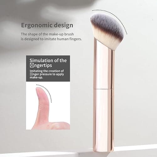 MAANGE 8 Pcs Makeup Brushes with Bag, Double-End Multi-functional Makeup Brushes for Blending Liquid Powder Concealer Cream Blush Buffe (Gold) thumbnail 6