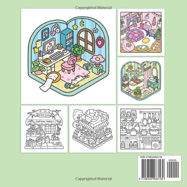 Little Corner: Coloring Book for Adults and Teens, Super Cute Designs of Cozy, Hygge Spaces for Relaxation thumbnail 2