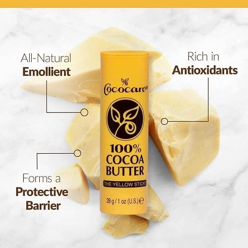 Cococare 100% Cocoa Butter Stick - All-Natural Cocoa Butter Emollient for Ultimate Skin Hydration & Protection - The Yellow Stick - (2 Pack) thumbnail 2