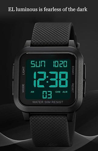BESTKANG Unisex LED Digital Watch Women Men Digital Sports Watch Fashion Simple Luminous Waterproof Watch thumbnail 6