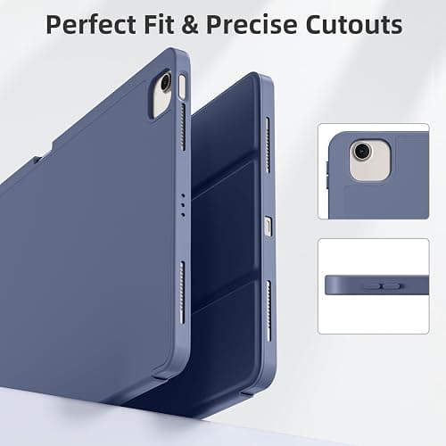 Akkerds Compatible for iPad Air 13 Inch Case (M3/M2) 2025/2024 with Pencil Holder, Trifold Stand Protective Cover/Soft TPU Back for iPad Air 13 Case, Supports Touch ID, Auto Wake/Sleep, Blue Gray thumbnail 8