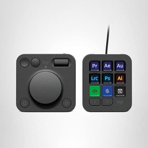 Logitech MX Creative Console, 9 Customizable LCD Keys, Stream Deck Accessories, Control Dial for Graphic Design, Adobe, Zoom, Spotify - Graphite, 3-Month Adobe Creative Cloud Membership thumbnail 12