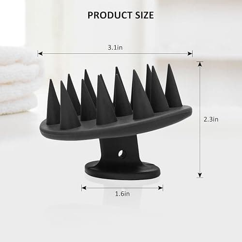 Generic Scalp Massager Shampoo Brush with Soft Silicone Bristles - Scalp Scrubber Tool for Hair Growth and Scalp Care, Black thumbnail 2
