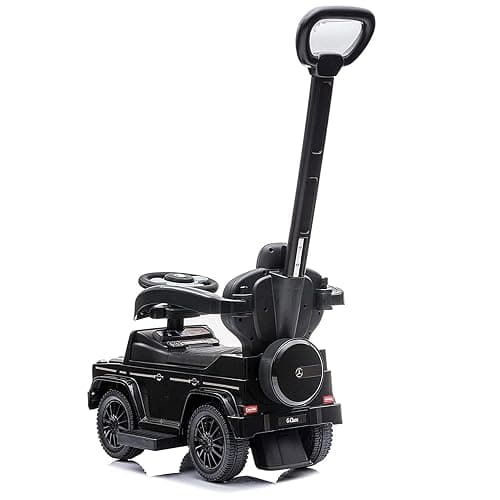 Best Ride On Cars 3 In 1 Mercedes G-Wagon Push Car for Toddlers 1 to 3 Years Old, Kids Outdoor Stroller with Music, Horn Sounds, and Handle, Realistic Driving Experience, Black thumbnail 9