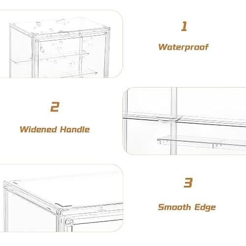 LXLXXL Small Acrylic Display Case for Collectibles 3 Layer Adjustable Display Case with Magnetic Door Clear Stackable Display Box for Mini Figures, 2 Pack thumbnail 6