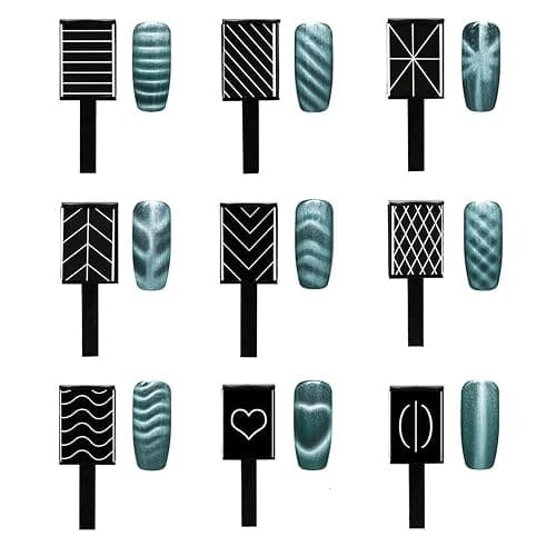 SILPECWEE 15Pcs Nail Magnet Set Cat Eye Gel Nail Polish Magnet Wand Magnetic Nail Polish Cat Eye Magnet for Nails Cat Eye Magnets Sticks Nail Design Tools Nail Art thumbnail 4