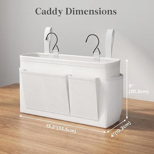 Lifewit Bedside Caddy in Bunk Hospital for Mobile Keys Glasses Magazine, 13.0 x 3.9 x 7.9 in, White thumbnail 3