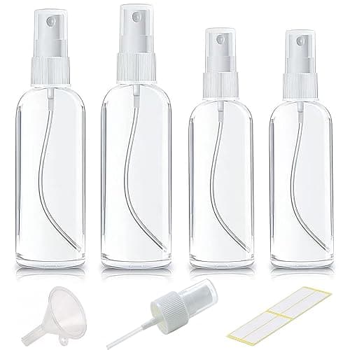 Xolaawa Small Spray Bottle, Clear Empty Mini Travel Plastic Bottle. Premium spray bottles for perfumes and cosmetics. 2 * 1oz, 2 * 1.7oz. (4 Pack) - Image 1
