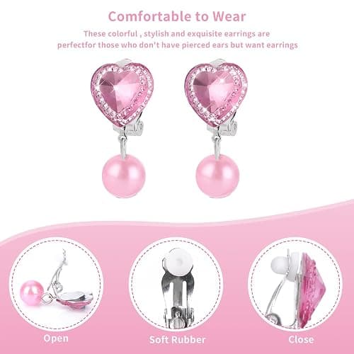 Grevosea 7 Pairs Clip on Earrings, Jewelry Dress Up Earrings Set No Pierced Jewelry Accessories for Party Favors Birthdays Day Gift Boxed (Pearl Style) thumbnail 3