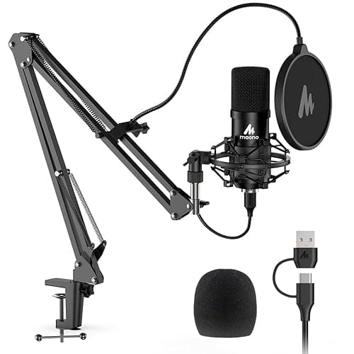 MAONO A04 USB Microphone, 192kHz/24Bit Condenser Mic Kit for PC Podcast | Plug & Play Computer Cardioid Metal Mic with Pro Sound Chipset for Recording, Gaming, Content Creation, Streaming, YouTube - Image 1