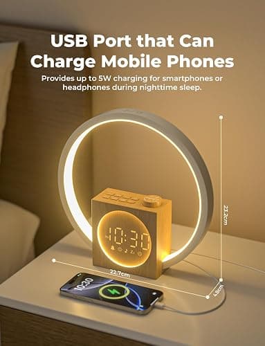 LIORQUE Sunrise Alarm Clock, Wake up Light with White Noise for Heavy Sleepers, Adjustable Sleep Timer, Volume&Brightness, Night Light with Dynamic Colors, 30 Sleep Sounds for Baby Kids Adults thumbnail 2