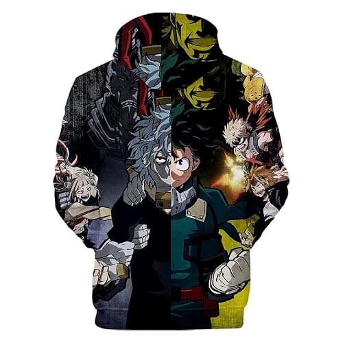CHLOBLOM Boku No Hero Fleece Hoodie Novelty Hooded Pullover Sweatshirt for Adult thumbnail 2