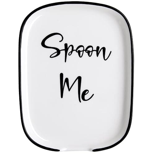 Ceramic Spoon Rest for Stove Top, Large Spoon Holder for Kitchen Counter, White Coffee Spoon Rest, Heat-Resistant Cooking Utensil Rest, Modern Farmhouse Kitchen Décor - Image 1