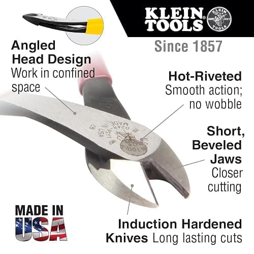 Klein Tools D248-8 Pliers, Diagol Cutting Multi-Purpose Pliers with Angled Head, High-Leverage Design, and Short Jaw, 8-Inch thumbnail 3