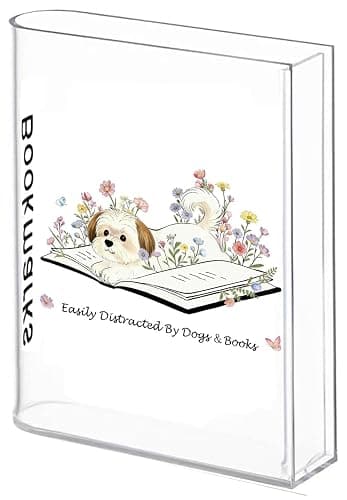 Book Shaped Bookmark Holder, Reading Accessories Gift for Book Lovers, Women, Librarians (Dog) - Image 1