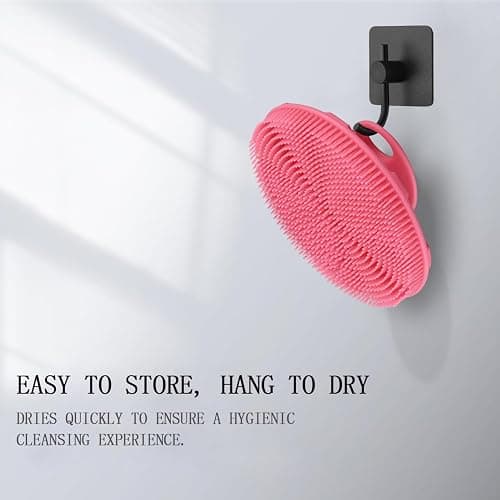INNERNEED Food-Grade Soft Silicone Body Scrubber Shower Brush Handheld Cleansing Skin Brush, Gentle Exfoliating and Lather Well (Pink) thumbnail 6