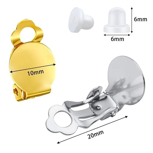 SANNIX 60-Piece Round Flat Back Earring Set: Non-Pierced Clip-On Earring Findings with Pads in 3 Colors for DIY Jewelry thumbnail 3