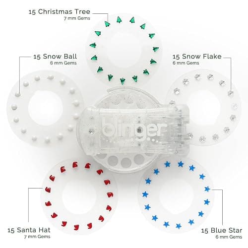 blinger® Jolly Collection Christmas Hair Gem Stamper with 75 Festive Gems – Limited Edition Hair Jewelry for Girls & Women | Perfect for Holiday Parties, Gifts & Celebrations thumbnail 5