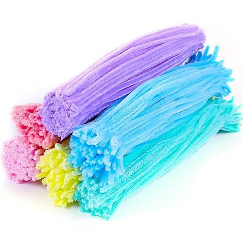 300 Pcs Thick Pipe Cleaners Craft Supplies 3 Assortment Pastel Macaron Purple Green Color Chenille Stems for Art and Craft Projects Creative DIY Christmas Decorations (Purple&Yellow&Green-300pcs) thumbnail 5