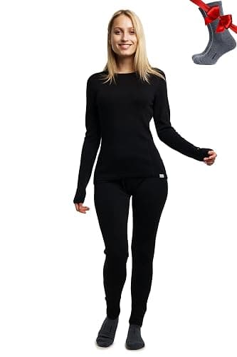 Merino.tech Merino Wool Base Layer Women Set - Heavyweight, Lite, Midweight Merino Thermal Underwear for Women Top, Bottom - Image 1