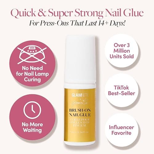 Glamnetic x GLAMZILLA Super Strong Brush On Nail Glue | Brush Tip Applicator, Mess Free, Travel Friendly, Vegan | Durable & Long-Lasting | .24 fl. oz. thumbnail 4