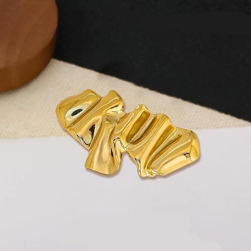 Gold Irregular Brooch Pins for Women Fashion,Funny Large Statement Brooch,Fashion Emo Accessories Unique Geometric Retro Jewelry Gift Clothing Accessories Jewelry thumbnail 3