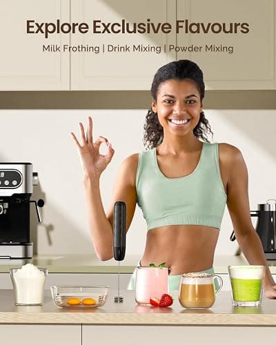 Maestri House Rechargeable Milk Frother, LunaFro Mini with Detachable Wand | Dual Spring Whisk Head Electric Coffee Frother Foam Maker, Compact Drink frother Handheld for Lattes, Cappuccino, Matcha thumbnail 7