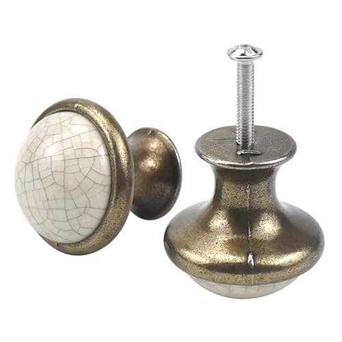 AvoDovA 10PCS Vintage Cabinet Knobs, 33MM Ceramic Knobs, Vintage Shabby Chic Round Drawer Knobs, Kitchen Cabinet Cupboard Drawer Door Knobs Pull Handles for Chest of Drawers Kitchen Cabinet Cupboards thumbnail 5
