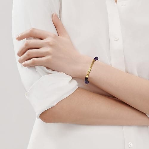 Dont Let the Hard Days Win Bracelet – Inspirational Healing Crystal Bracelet for Women & Men, Agate & Amethyst Beaded Adjustable, Motivational Gift for Stress Relief & Positivity thumbnail 4