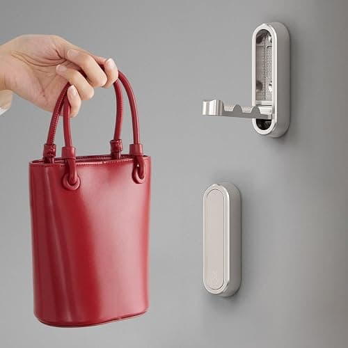 Foldable Coat Hooks, Invisible Folding Retractable Wall Hooks, Single Retractable Hook, Foldable Wall Hooks for Hanging Coats, Scarves, Hats, Bathrobes, Keys, Bags (Silver) thumbnail 5