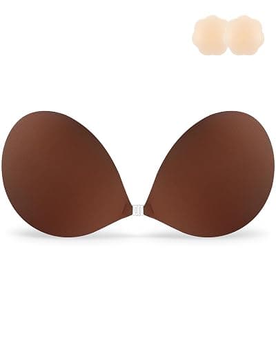 Niidor Adhesive Bra Strapless Sticky Invisible Push up Silicone Bra for Backless Dress with Reusable Nipple Covers - Image 1