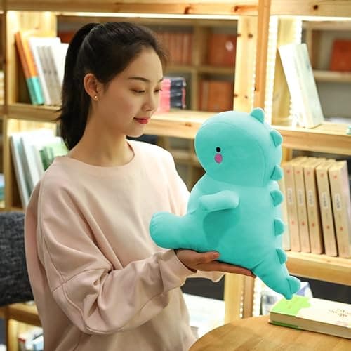 VHYHCY Cute Dinosaur Plush Toys, Fat Dinosaur Stuffed Animals Toys Dolls, Soft Plush Stuffed Animal Dino Plushie, Birthday Gifts for Kids Girls Boys Light Blue 20 inch thumbnail 5