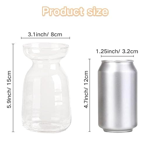 Gute Glass Vases for Decor, Modern Decorative Flower Vase Centerpieces Table Home Indoor Desk Decor Living Room, Kitchen, Office Wedding or Housewarming Gifts (Clear) thumbnail 3