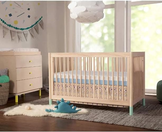 Dourxi Crib Mattress, Dual Sided Comfort Memory Foam Toddler Bed Mattress, Triple-Layer Breathable Premium Baby Mattresses for Infant and Toddler w/Removable Outer Cover - White&Blue thumbnail 2